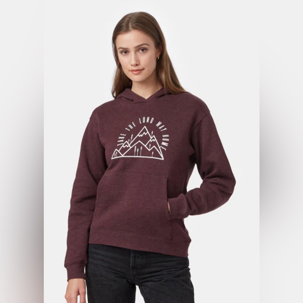 Tentree Graphic Pullover Hoodie - Medium - Burgundy